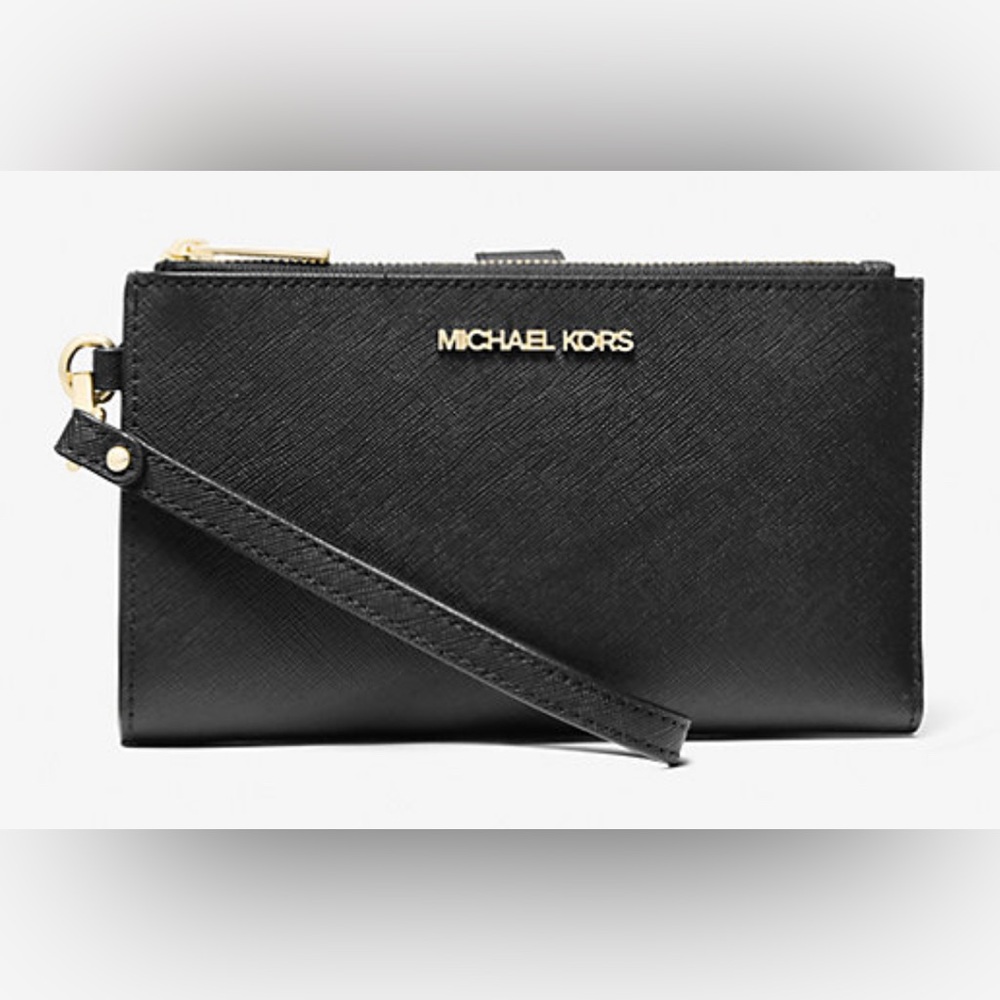 Michael Kors Jet Set Large Leather Smartphone Wristlet Wallet